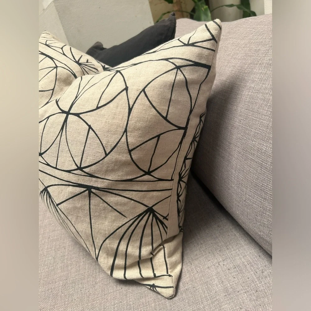 IKEA Ryssby Pillow Square Geometric Pattern Linen Cotton COVER ONLY #0919241